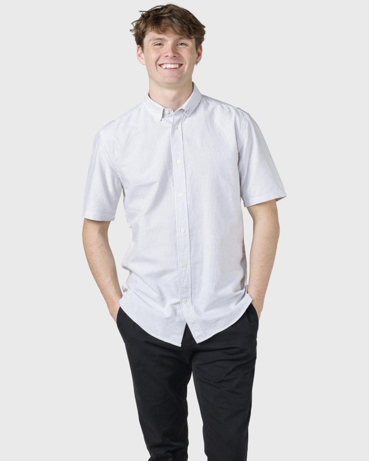 Mikkel striped shirt - White/sand