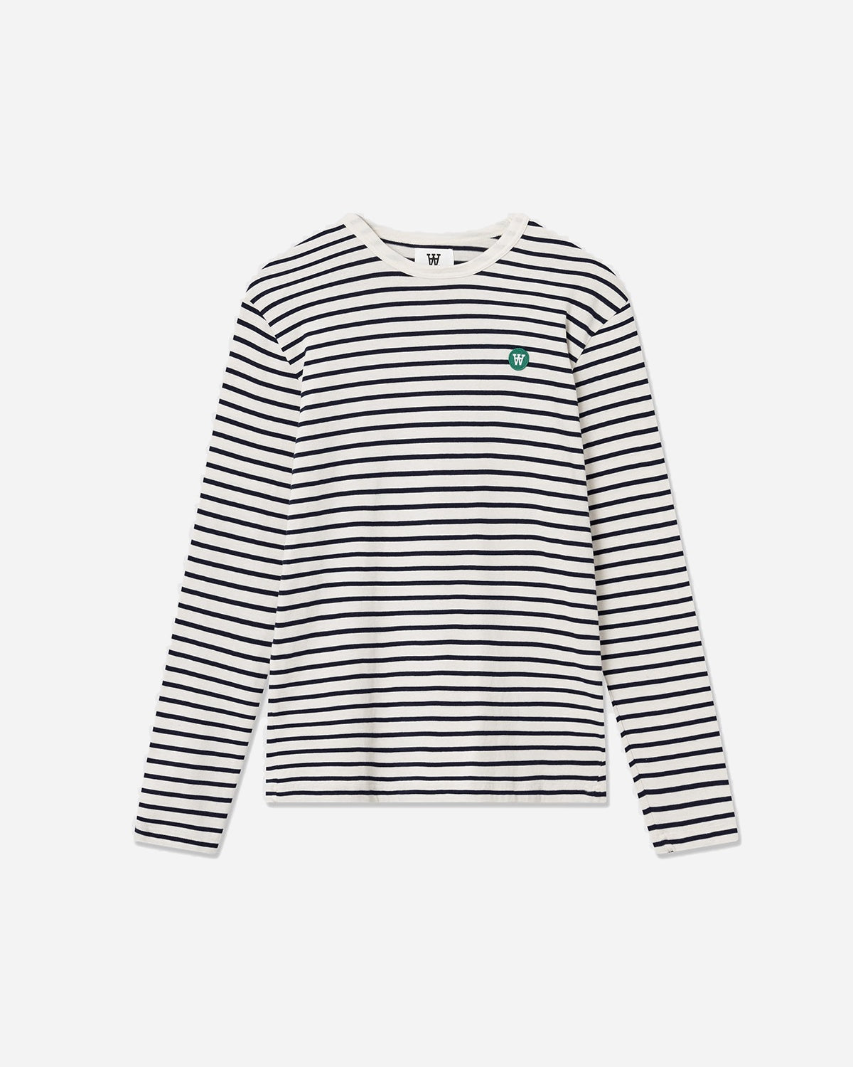 Mel stripe long sleeve GOTS - Off-white/navy stripes