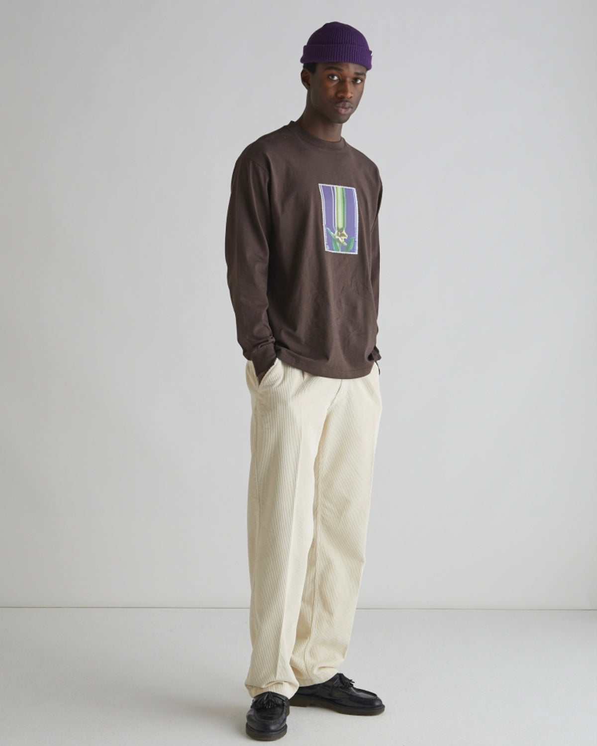 Hanes Stamp L/S Tee - Brown