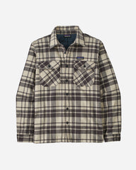 M's Insulated Organic Cotton MW Fjord Flannel Shirt - Ice Caps/Smolder Blue