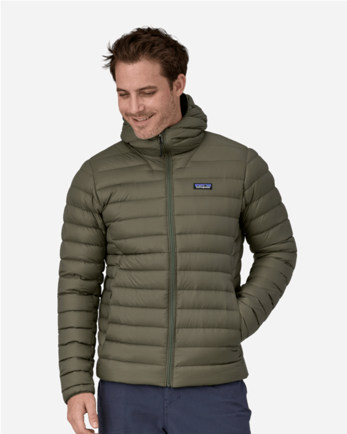 M's Down Sweater Hoody - Basin Green
