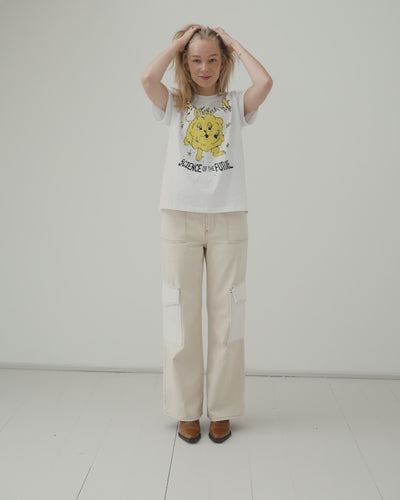 Basic Jersey Yellow Bunny Relaxed T-shirt - Bright White
