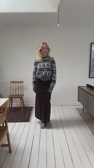 Logo Wool Mix O-neck Pullover - Sky Captain