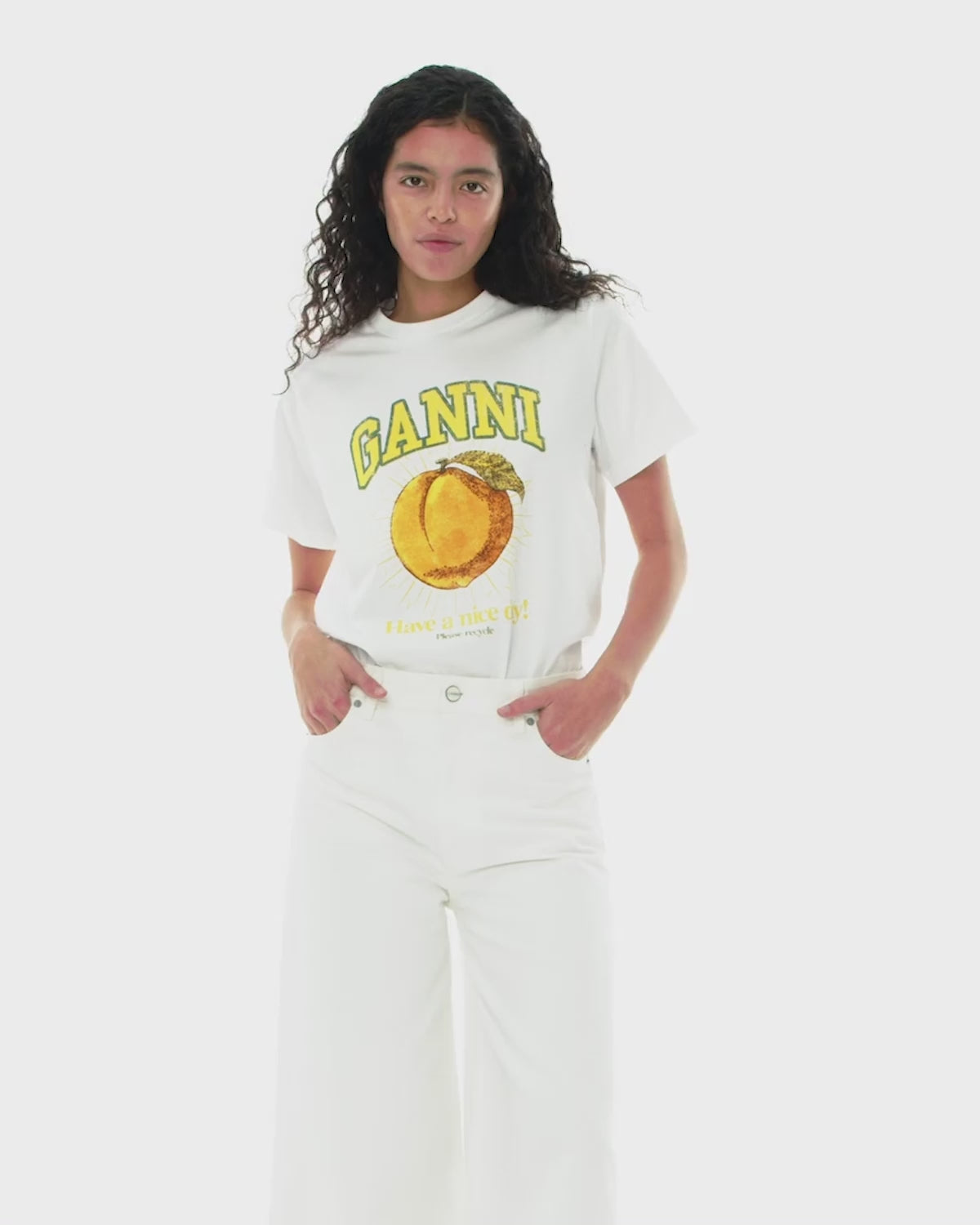 Basic Jersey Peach Relaxed T-shirt - Bright White