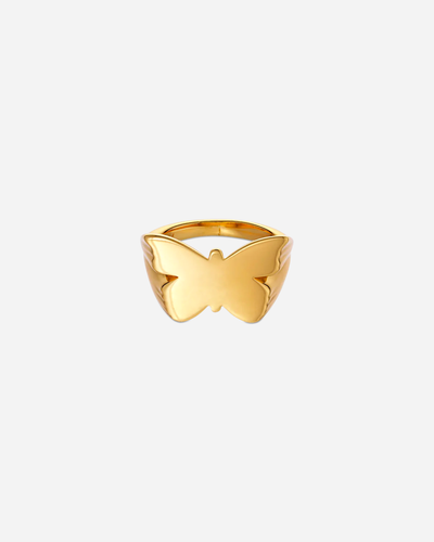 Butterfly Signet Ring - Forgyldt Sterling Sølv