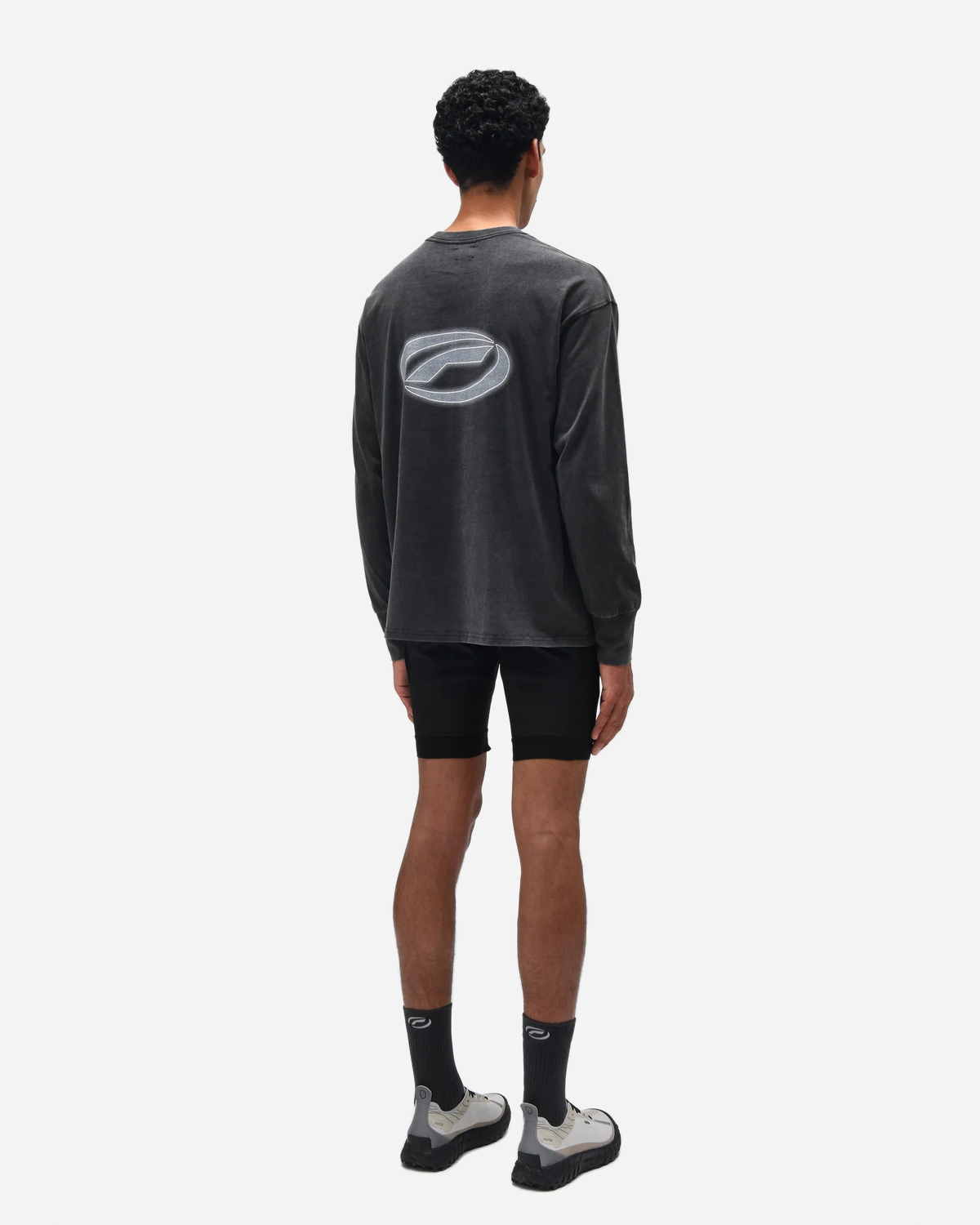 Baumwolle Longsleeve - Dark / Grey