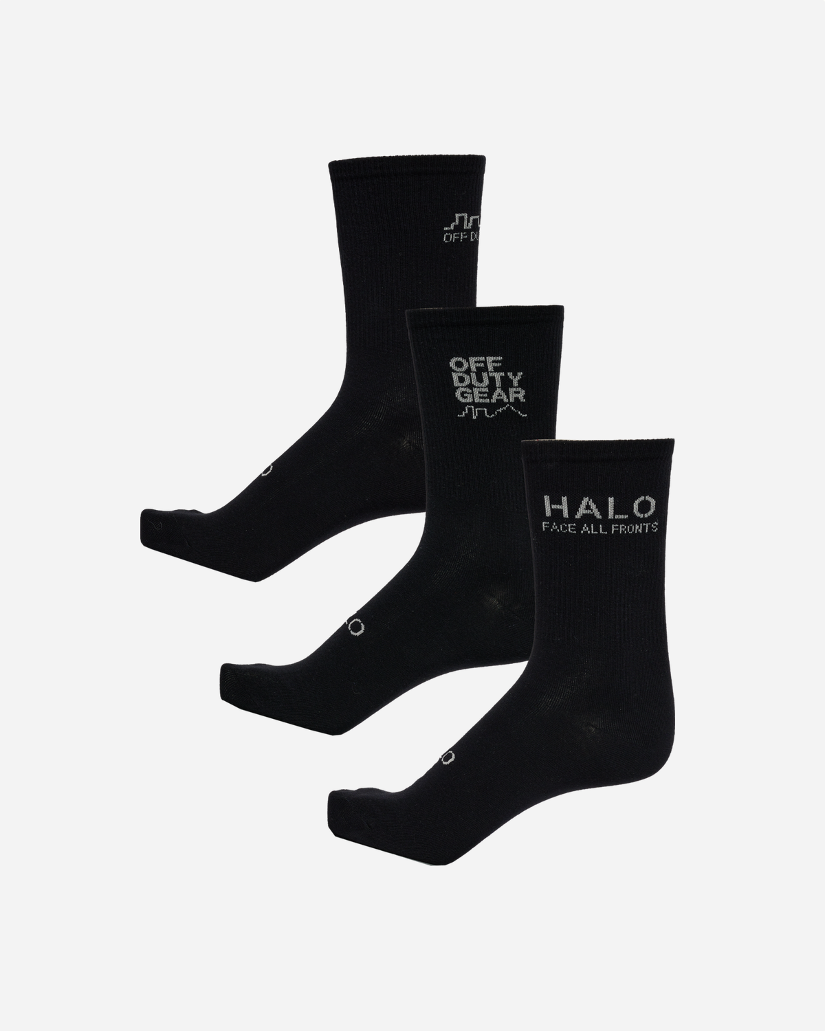 Halo Cotton Socks - Black/Silver Lining