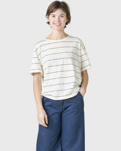 Megan tee - Cream/navy