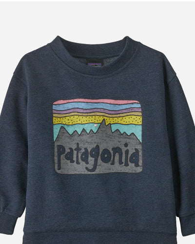 Kids LW Crew Sweatshirt - Fitz Roy Skies/New Navy - Patagonia - Munkstore.dk
