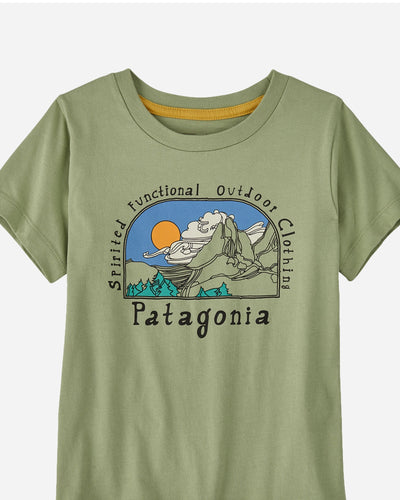 Kids Regenerative Graphic T-Shirt - Lost And Found/Salvia Green - Patagonia - Munkstore.dk