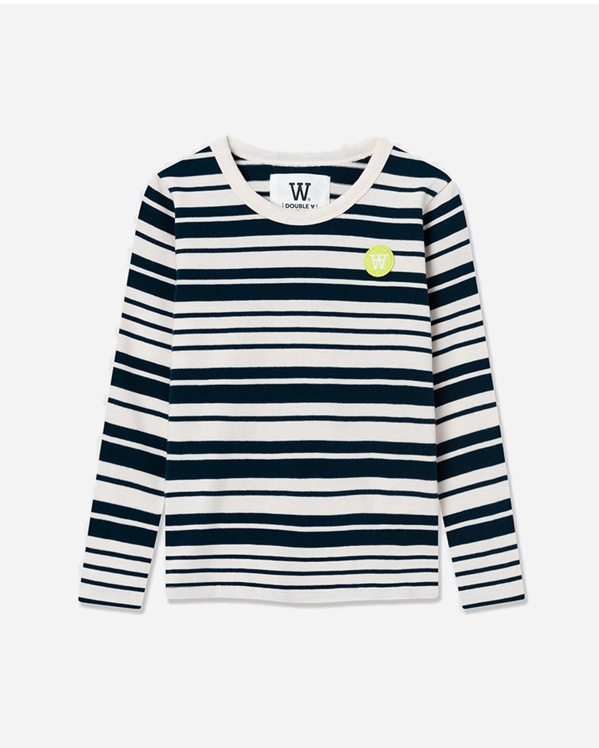 Kim Stripe Junior Long Sleeve - Off-White/Navy Stripes - WOOD WOOD - Munkstore.dk