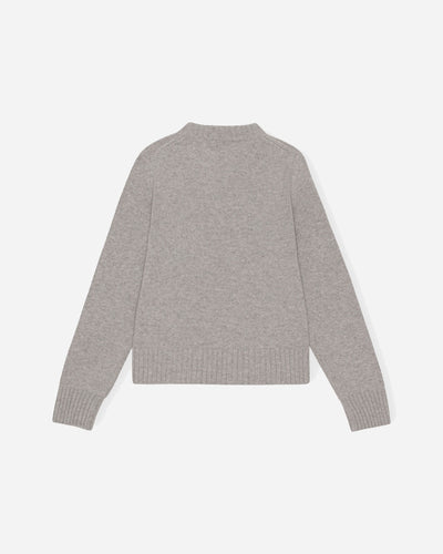 Graphic O-neck Pullover - Oyster Gray - Ganni - Munkstore.dk