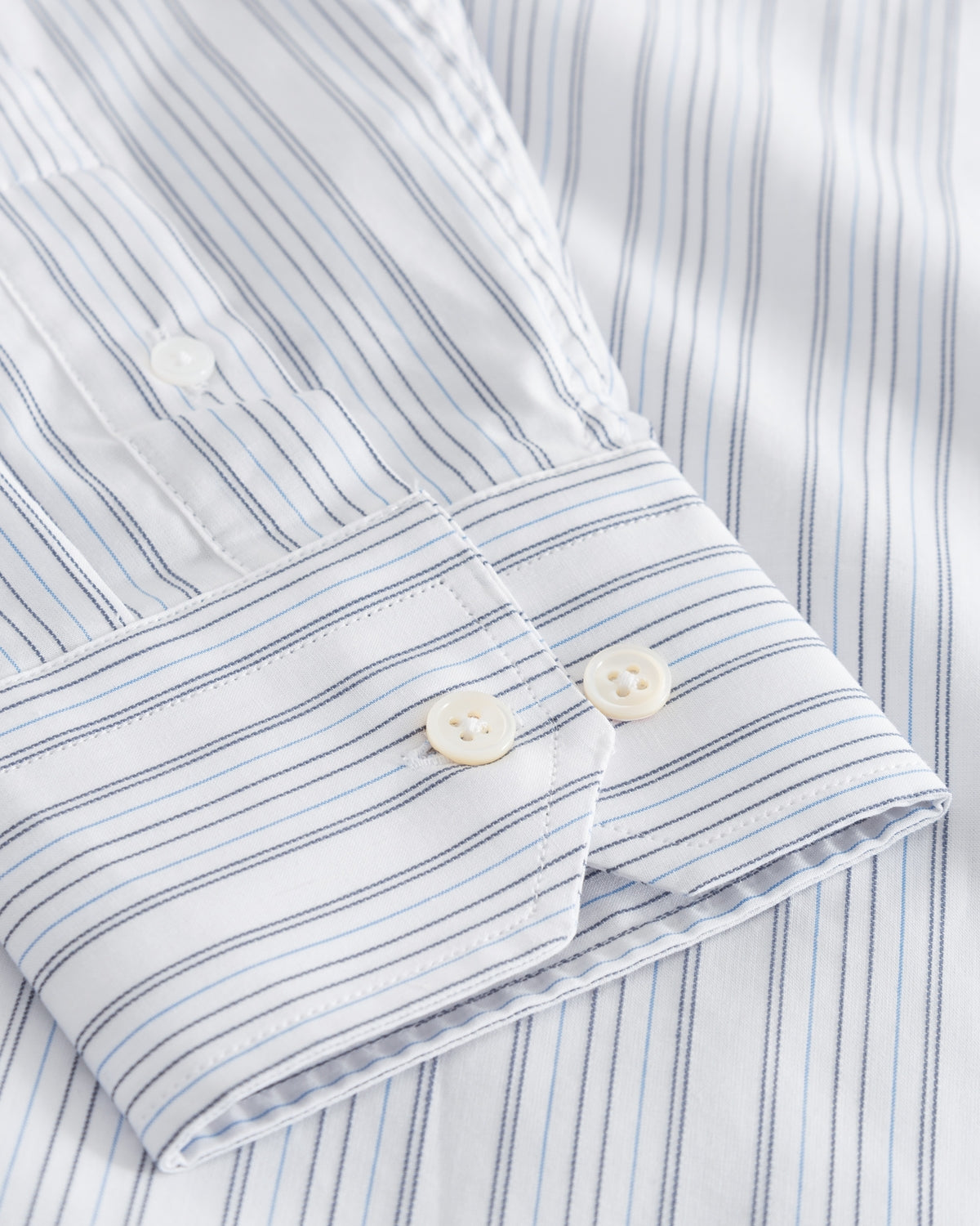 Nico Poplin Stripe Shirt - Blue Stripes - WOOD WOOD - Munkstore.dk