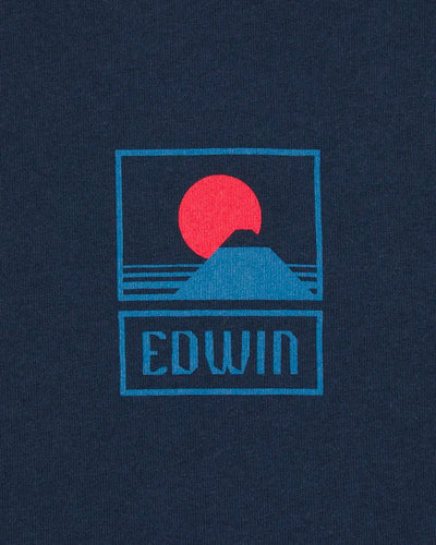 Sunset On Mt Fuji TS - Navy Blazer Garment Washed - Edwin - Munkstore.dk