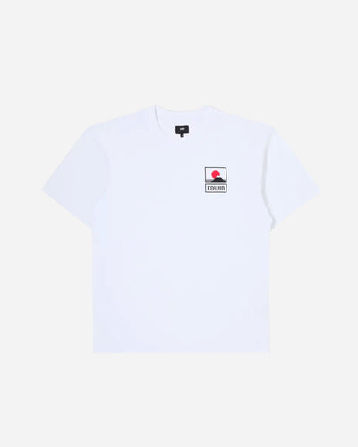 Sunset On Mt Fuji TS - White Garment Washed - Edwin - Munkstore.dk