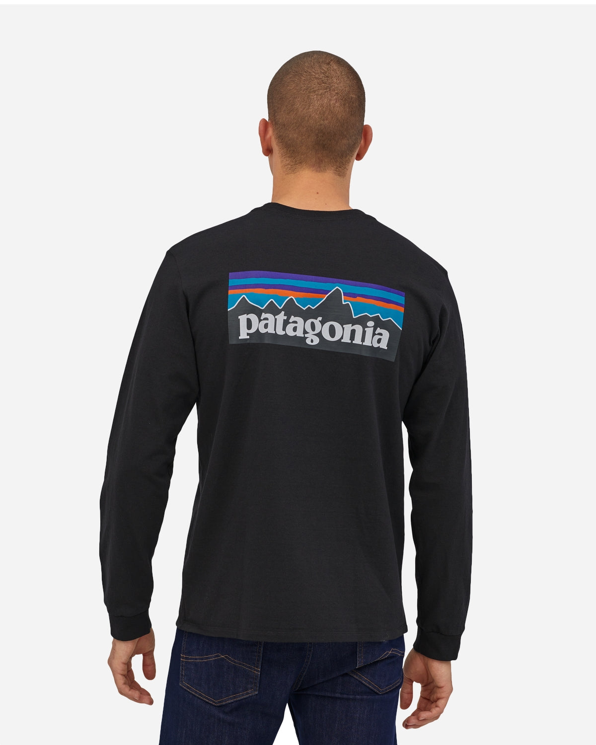M's L/S P-6 Logo Responsibili Tee - Black - Patagonia - Munkstore.dk