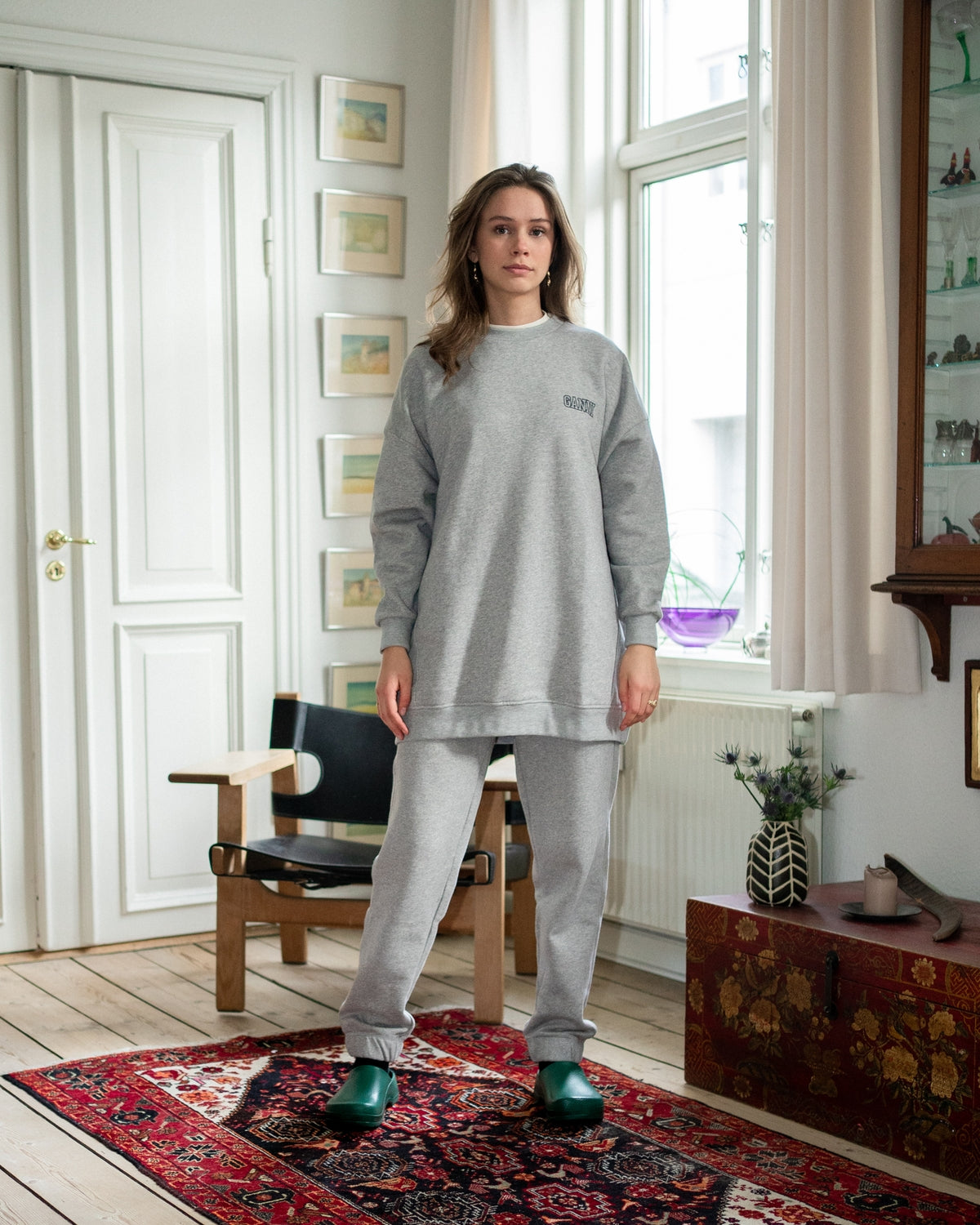 Oversized Sweatshirt - Paloma Melange - Ganni - Munkstore.dk