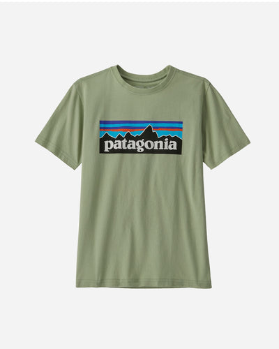 Teens Regenerative P-6 Logo T-Shirt - Salvia Green - Patagonia - Munkstore.dk