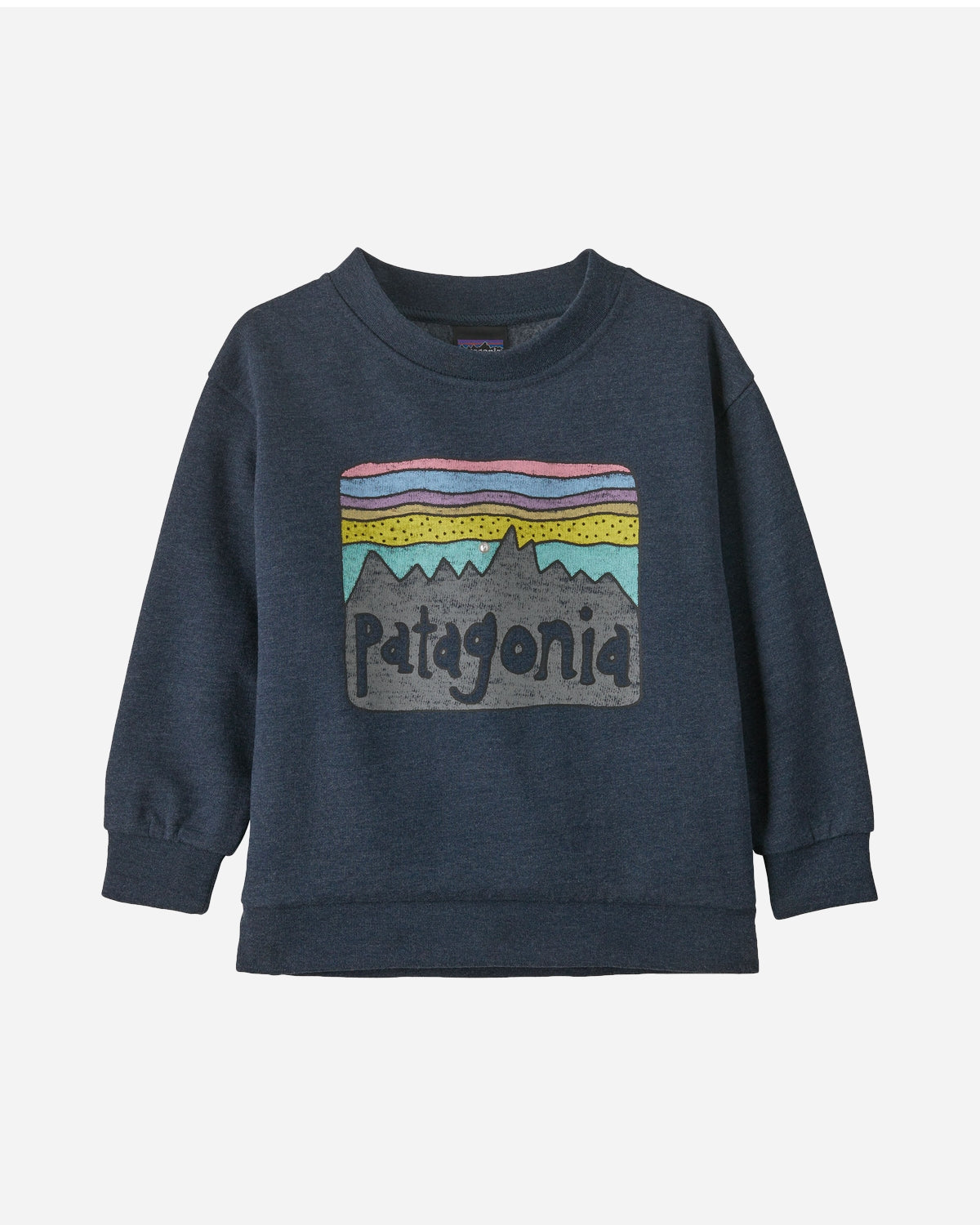 Kids LW Crew Sweatshirt - Fitz Roy Skies/New Navy - Patagonia - Munkstore.dk