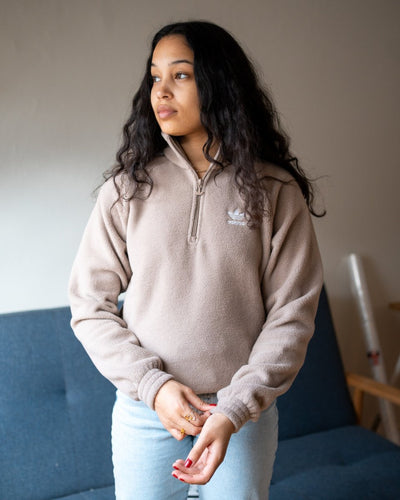 Adicolor Polar Fleece Half-zip - Chalky Brown - Munk Store
