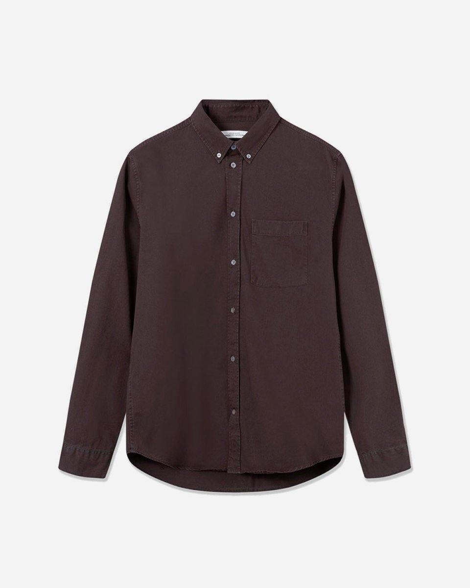 Andrew Classic Denim Shirt - Dark Coffee - WOOD WOOD - Munkstore.dk