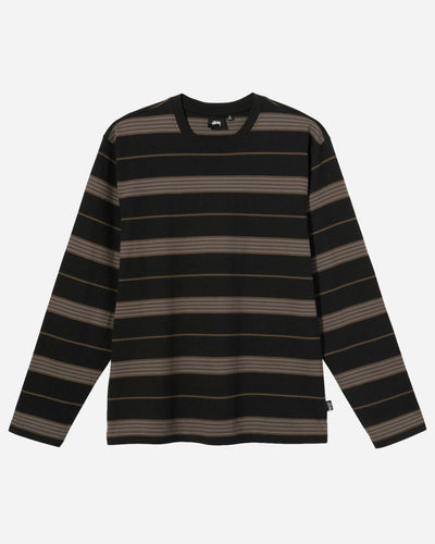 Asher Stripe LS Crew - Black - Munk Store