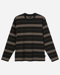 Asher Stripe LS Crew - Black