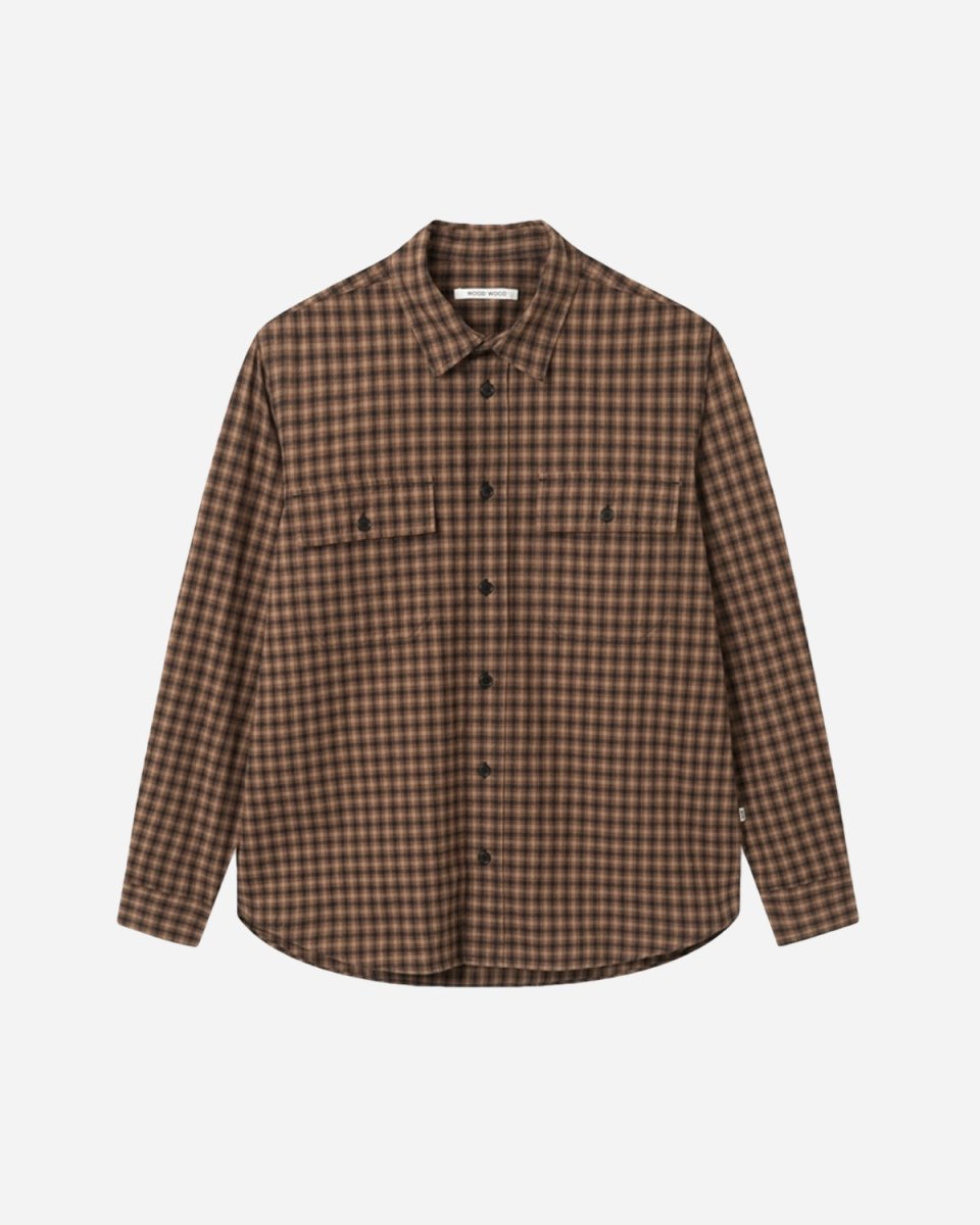 Avenir Flannel Check Shirt - Khaki - Munk Store