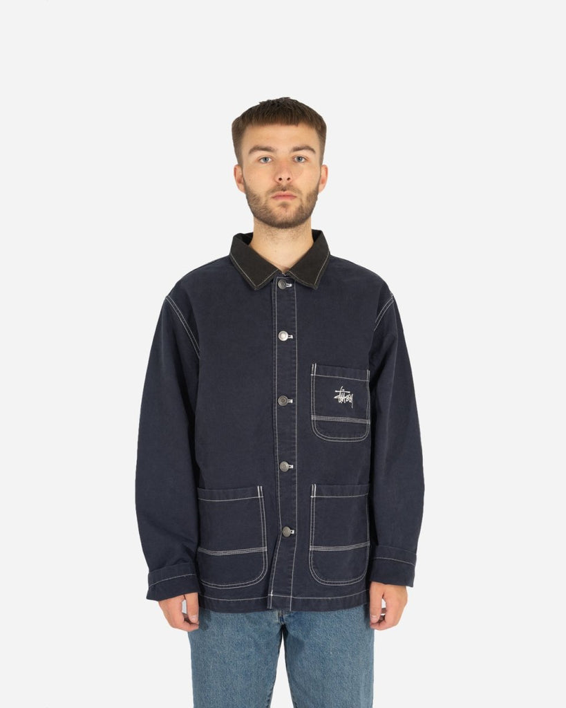 Brushed Moleskin Chore Jacket - Navy fra Stüssy | Munk Store