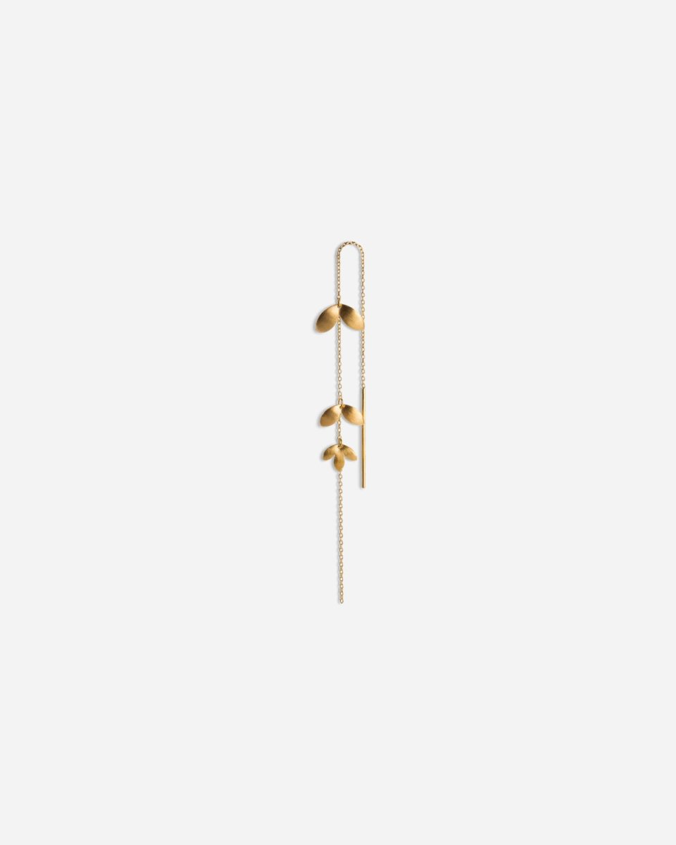Chain Earring With 3 Leaves - Guld - Munk Store