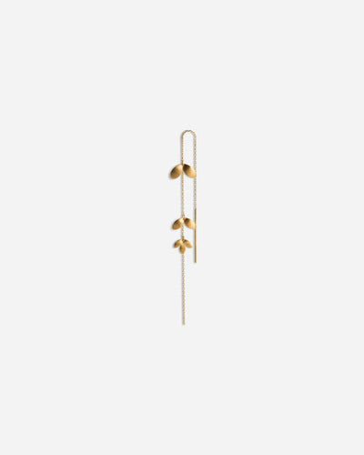 Chain Earring With 3 Leaves - Guld - Munk Store