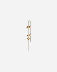 Chain Earring With 3 Leaves - Guld