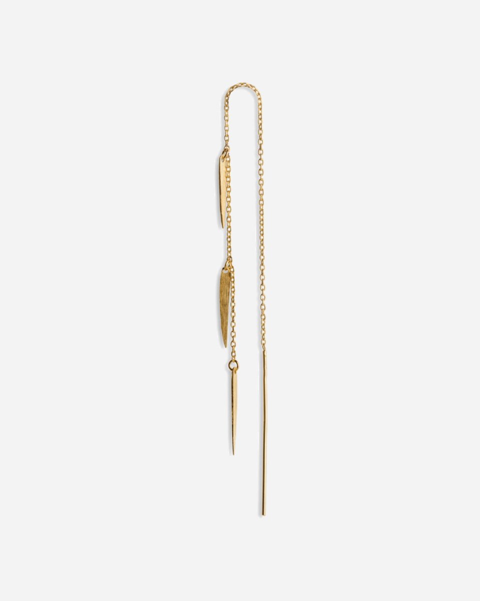 Chain Earring With Three Spears - gold - Munk Store