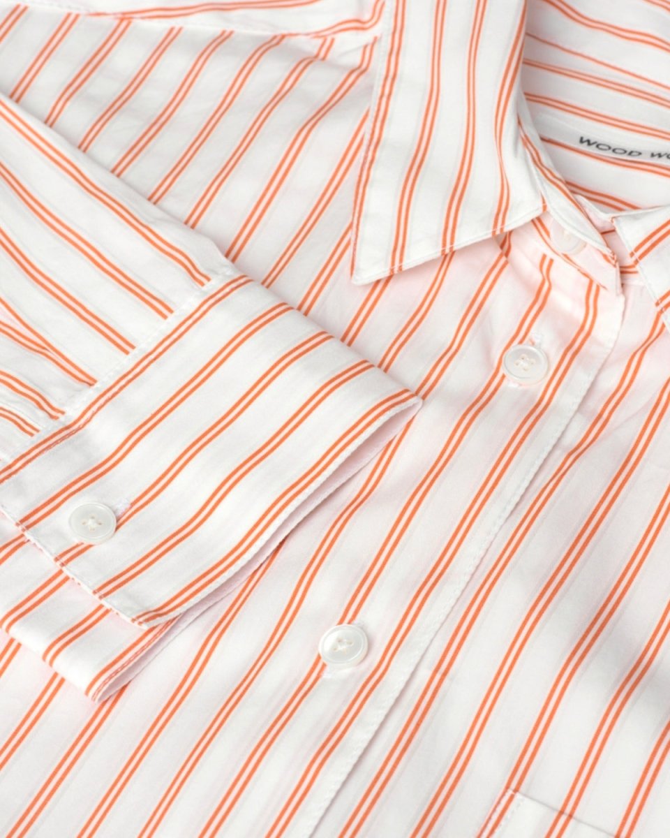 Charlene Dobby Stripe Shirt - Dusty Orange Stripe - Munk Store