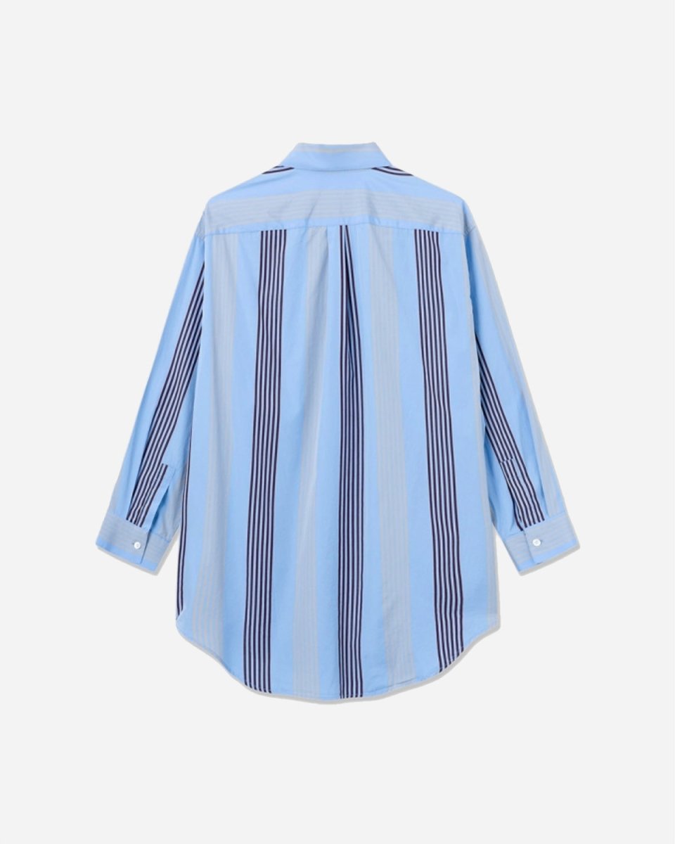 Charlene Poplin Stripe Shirt - Light Blue - Munk Store