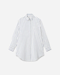 Charlene Poplin Stripe Shirt - Royal Blue Stripes