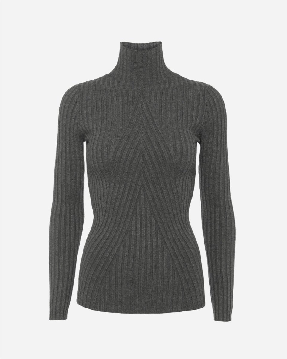 Chelsea LS Knit top - Grey Melange - Munk Store