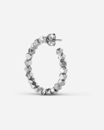 Chunky Bead Creole - Silver - Munk Store