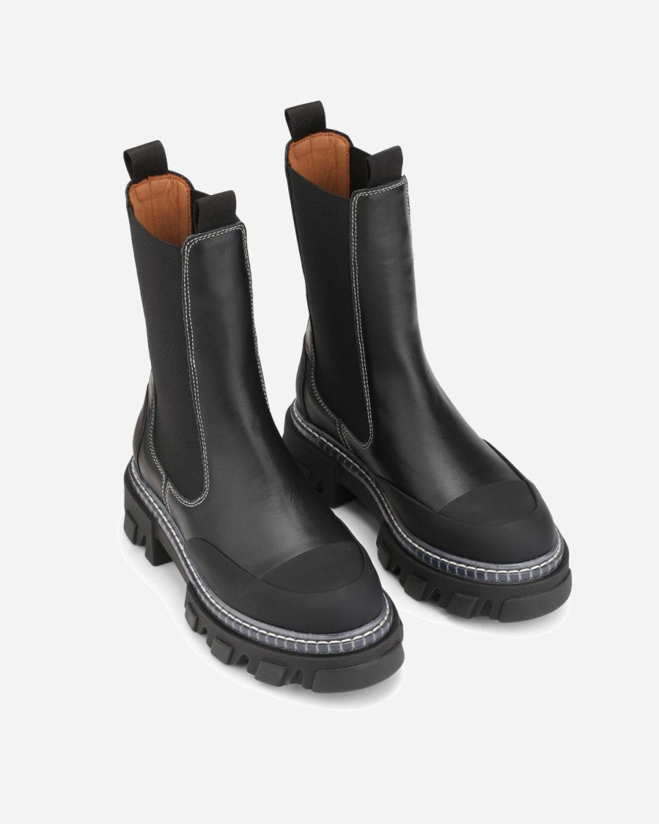 Cleated Mid Chelsea Boot - Black - Munk Store