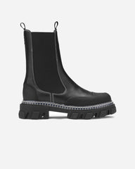 Cleated Mid Chelsea Boot - Black