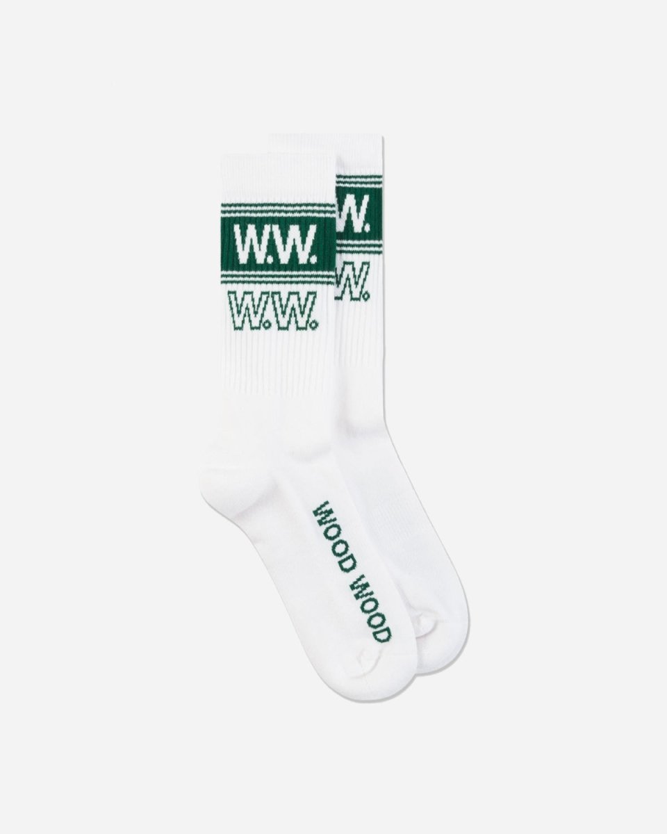 Colton Logo Sport Socks - White fra WOOD WOOD | Munk Store