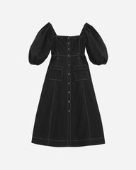 Cotton Poplin Dress - Black