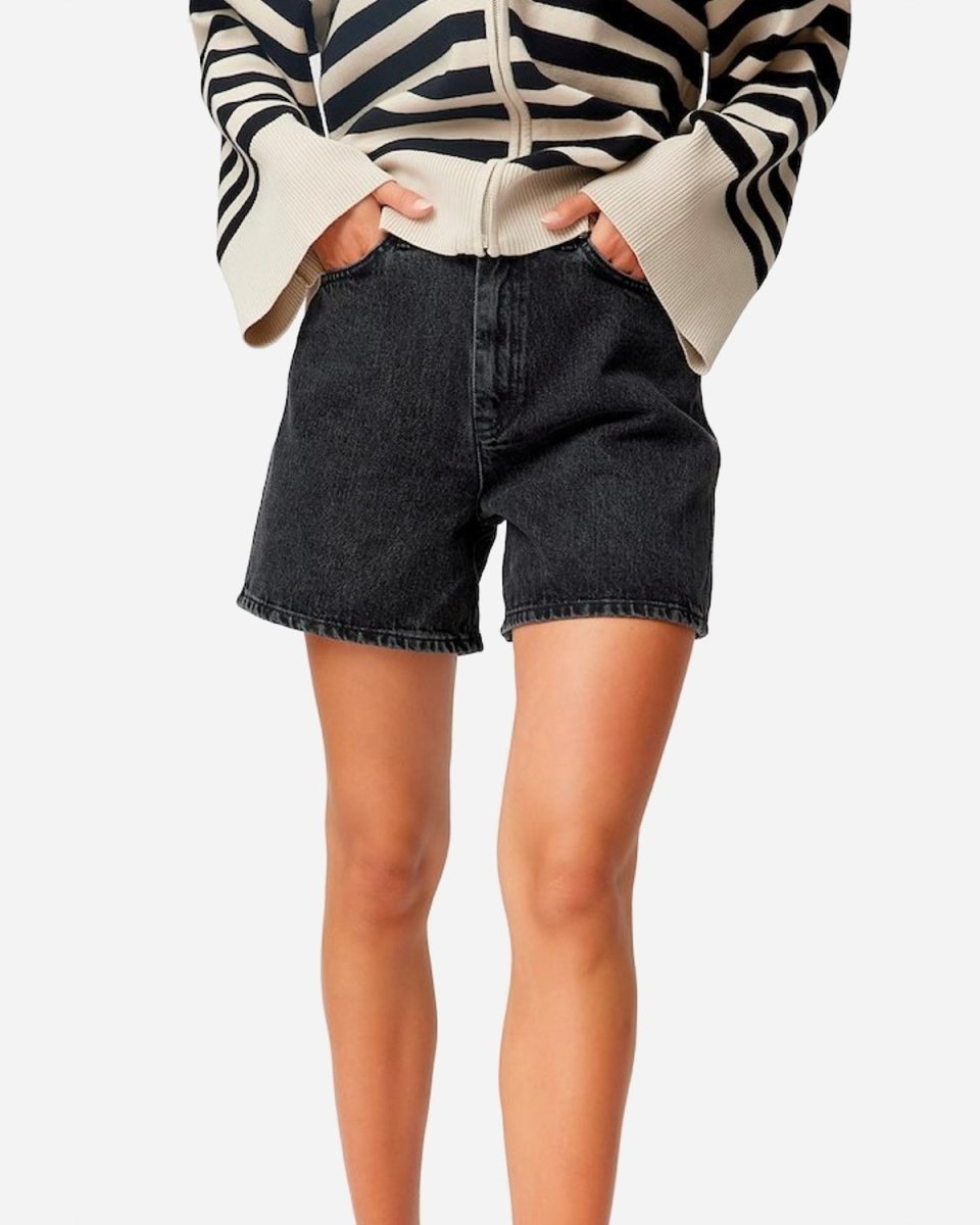 Dena GZ High Waist Shorts - Washed Black - Munk Store