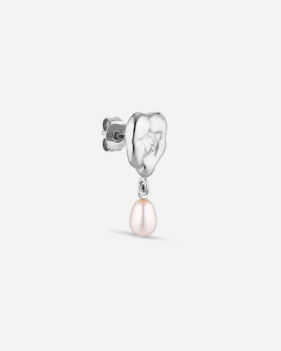 Drippy Earstud with Pearl Pendant - Silver - Munk Store