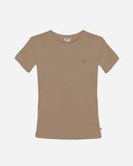 ELSK® ROUND LOGO EMB WOMEN'S ESSENTIAL TEE  - TAUPE BROWN