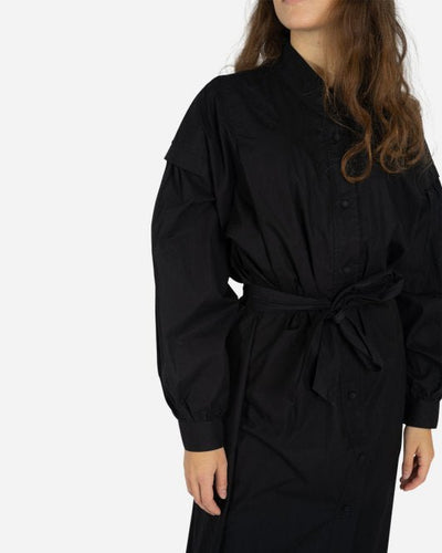 Elvana Shirt Dress - Black - Munk Store