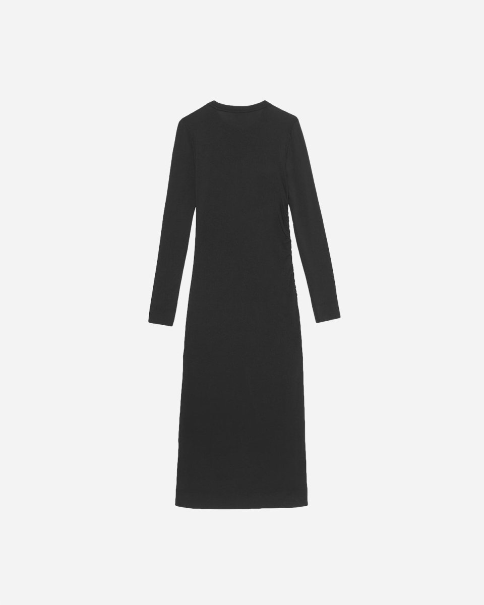 Fitted Long Sleeve Midi Dress - Black - Munk Store