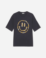 Floral Smiley Mid Sleeve T-shirt - Phantom
