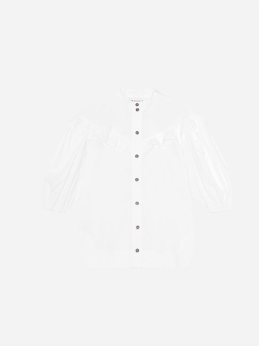 Frill Shirt - Bright White - Munk Store