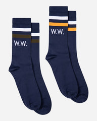 Gail 2-pack socks -  Navy Stripes